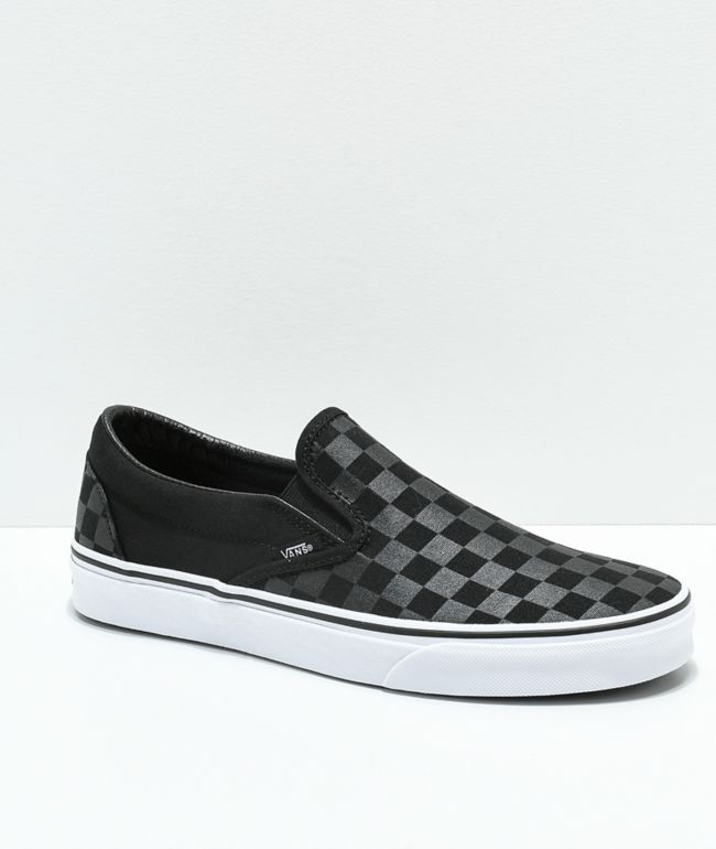 black and grey vans checkerboard